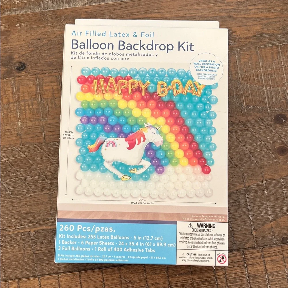 Balloon Backdrop Kit - Rainbow and Unicorn Theme